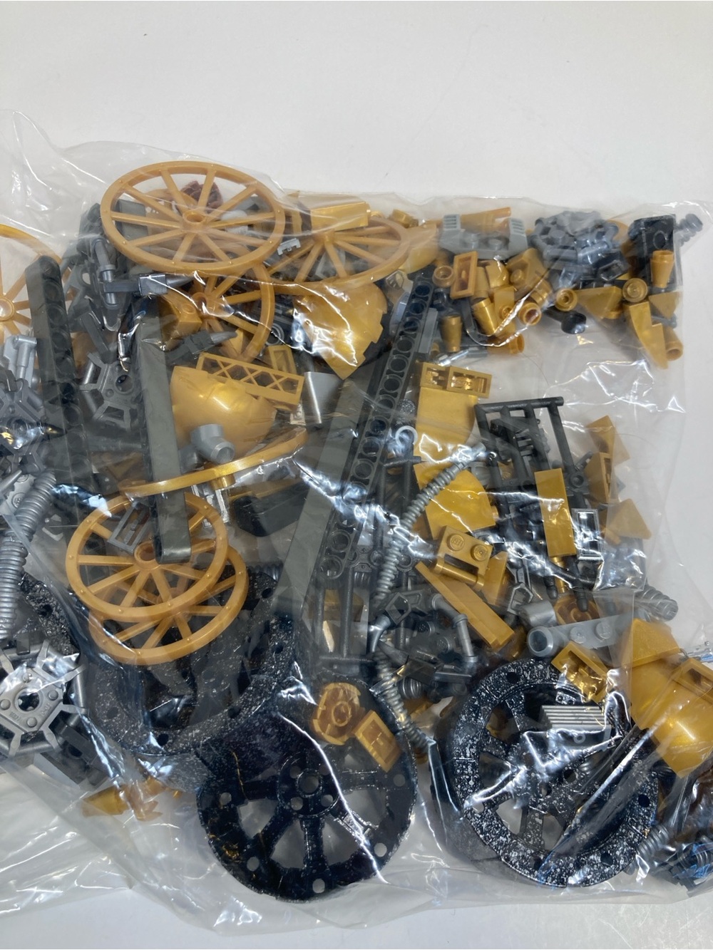 LEGO Bulk Mixed Metallic Gold Silver Parts Lot 265g 0.58lbs Huge Assortment